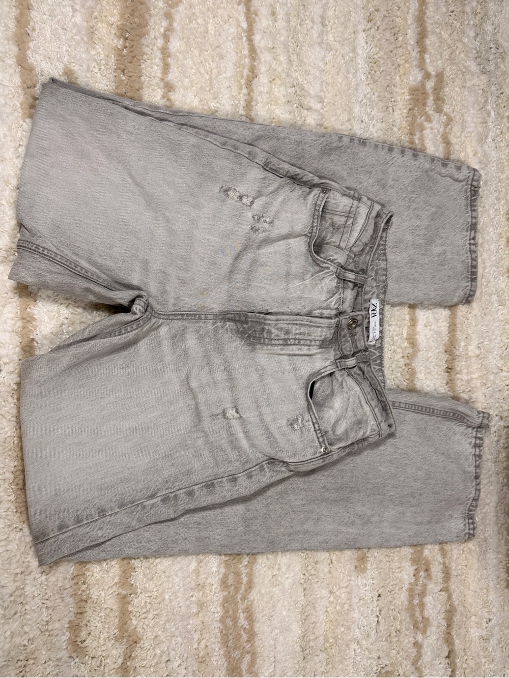 Zara Women's Light Grey Straight Leg Jeans